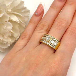 Anillo de oro 18kt con diamantes