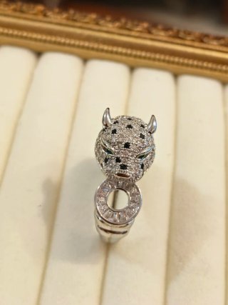 Anello donna pantera zirconi