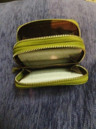 Cartera grande de piel verde