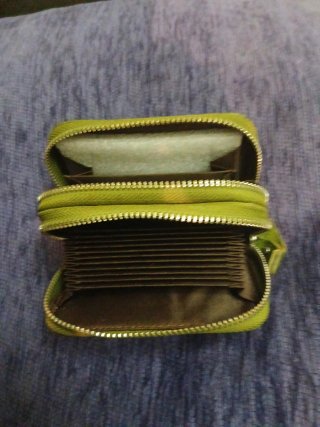 Cartera grande de piel verde