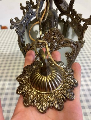 Lámpara Vintage Rococó Española – Cristal Grabado