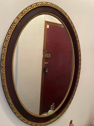 Mueble vintage madera y mármol y espejo