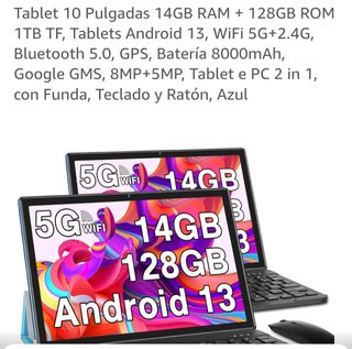 Tablet 10 14GB RAM + 128GB ROM Azul