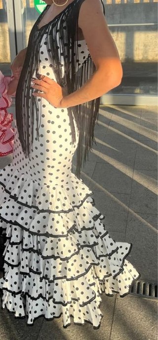 Traje Flamenca Lunares Volantes Talla 36