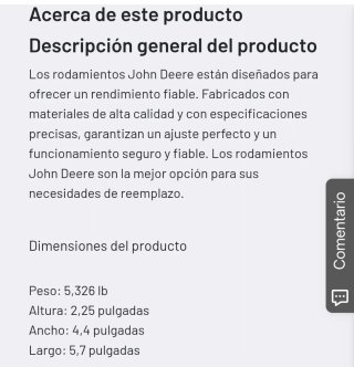Rodamiento John Deere AZ56297 con carcasa
