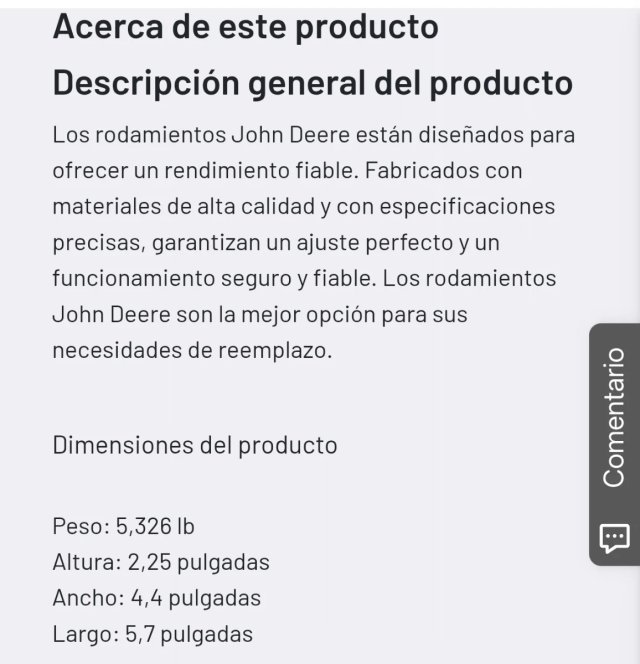 Rodamiento John Deere AZ56297 con carcasa