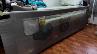 Barrera de Cama Infantil Gris 220 cm