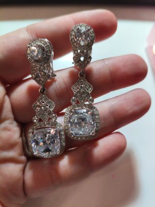 Pendientes vintage retro plateados