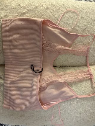Top Stradivarius Rosa Talla M Encaje