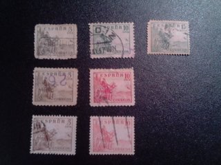 Sellos España caballero 5 y 15 cts
