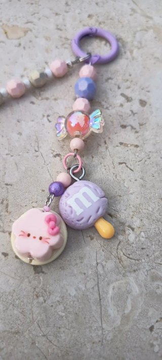 Llavero Coquette Kawaii Rosa y Lila
