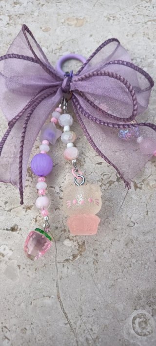 Llavero Coquette Kawaii Rosa y Lila
