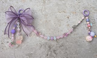 Llavero Coquette Kawaii Rosa y Lila