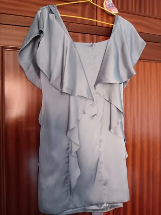 Vestido fiesta plateado