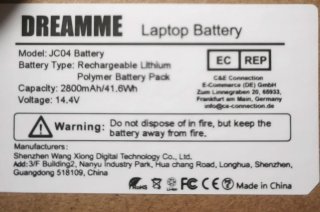 Batería JC04 14.8V 2600mAh Li-ion para HP