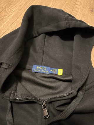 Sudadera Negra Zip Polo Ralph Lauren (Talla M)