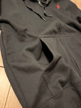 Sudadera Negra Zip Polo Ralph Lauren (Talla M)