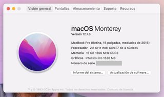 MacBook Pro 2015, 15”, i7 1TB SSD