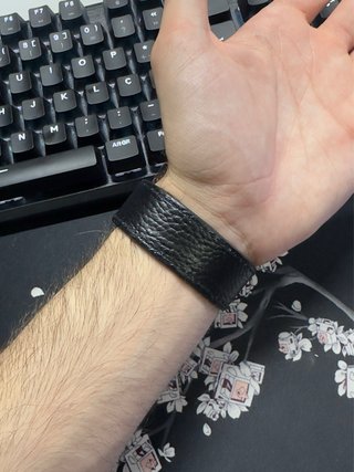 Pulseira Chrome Hearts Couro Preto