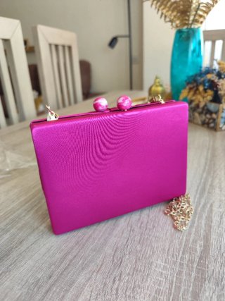 Bolso fiesta fucsia fruncido