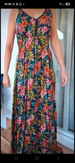 Vestido largo estampado floral
