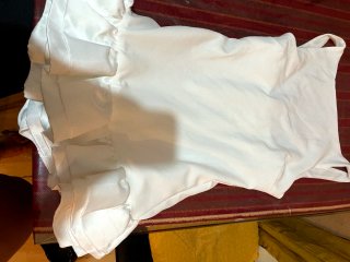 Vestido blanco corto volantes talla S