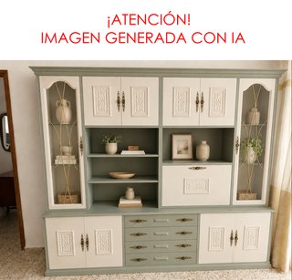 Armario antiguo con 2 vitrinas