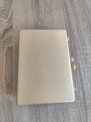 Bolso de fiesta satén dorado champán