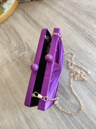Bolso de fiesta satén morado