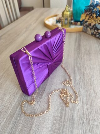 Bolso de fiesta satén morado