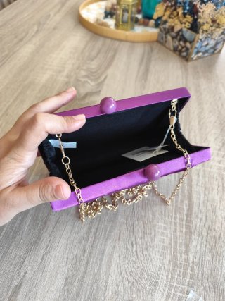 Bolso de fiesta satén morado