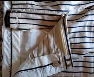 Pantalón rayas Massimo Dutti beige/negro