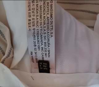 Pantalón rayas Massimo Dutti beige/negro