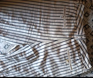 Pantalón rayas Massimo Dutti beige/negro