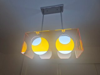 Lámpara Moderna Transparente y naranja