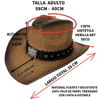 Sombrero Vaquero Talla 58CM Marrón Fiesta Western