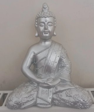 Figura Buda Sentado (Plateado)