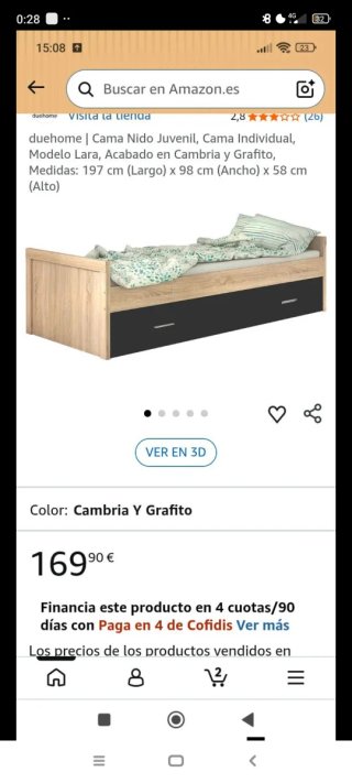 Cama nido con cajón,somier y colchon