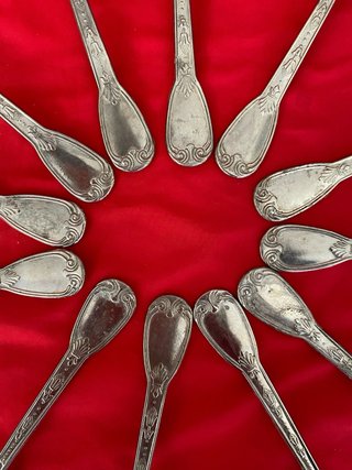 12 Cucharillas Plata Ley (no baño) Contraste 800