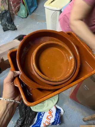 Juego de vajilla de cerámica terracota