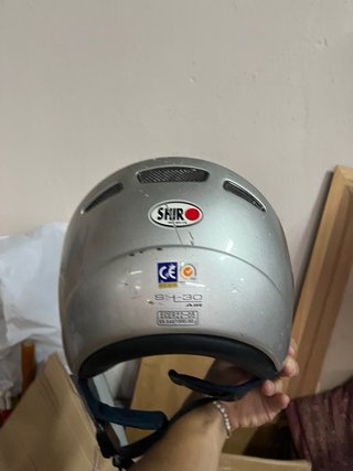 Casco de moto SHIR plateado