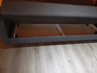 Sofa Rinconera gris abatible cama, Perfecto estado