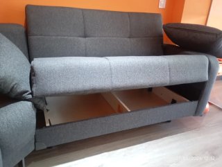 Sofa Rinconera gris abatible cama, Perfecto estado