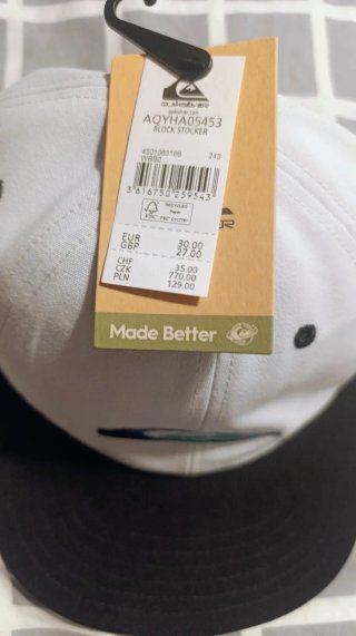 Gorra Quiksilver Block Stoker Blanca y negro