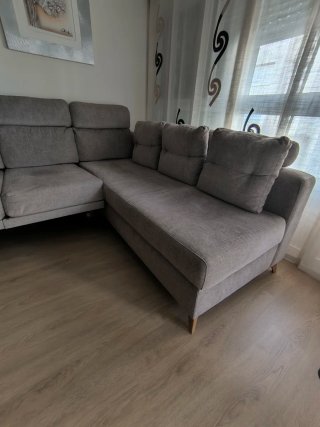 Chaiselongue gris tela