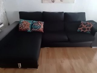 Sofá Chaiselongue Negro con Arcón