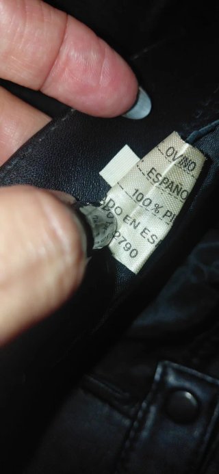 Falda Tubo Cuero Cordero T38 Negra