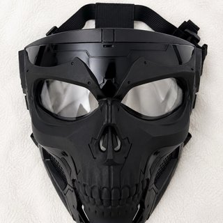 Máscara Táctica Skull Negra con Gafas