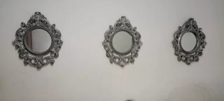 Set de 3 Espejos de resina Decorativos Plateados