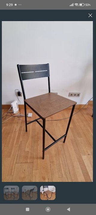 2 Taburetes Ikea Madera y Metal